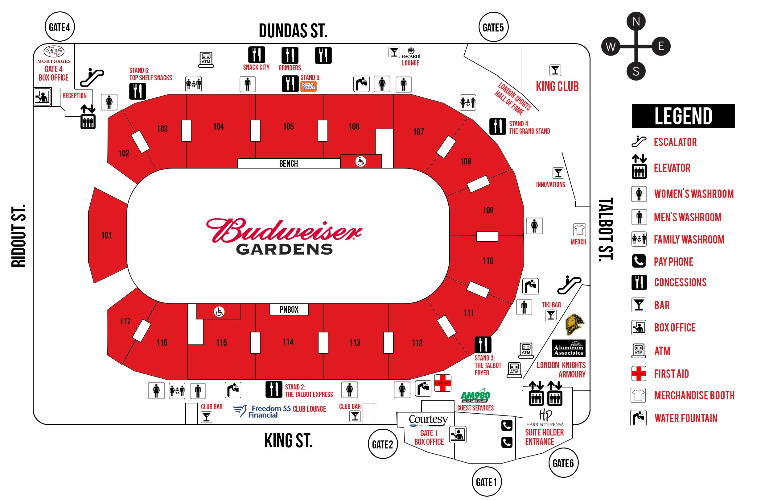 300 printable chart Gardens Budweiser Concourse   Map